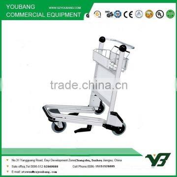 2016 Best selling 3 wheels 304 airport luggage trolley with brake