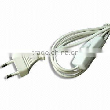 Two Poles European Power Cord with On/Off Switch