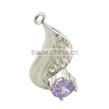 Lady Fashion 925 Sterling Silver Pendant with Amethyst Crystal SP001