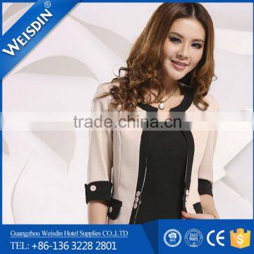 Anti-wrinkle High Quality Polyester/cotton Ladies Suit Skirt and Blouse photo-6