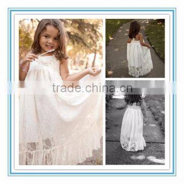 New Arrival Custom Made Floor Length A-Line Lace Halter Princess Style Flower Girl Dresses/Gowns Patterns 2015(FGCT06)