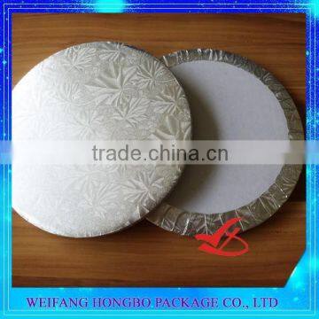 china factory round silver aluminum foil corrugated cake boards