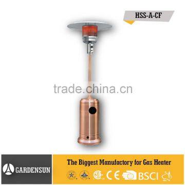 Standing patio heater plated copper Stand-up patio heater HSS-A-CF ,CE GARDENSUN 5000-13000W with CE CSA AGA ISO