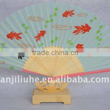 Japanese style folding silk fan