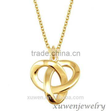 gold plated knot celtic pendant 316l stainless steel necklace for women