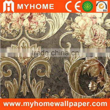 metallic gold bedroom decoration flower wallpaper for home