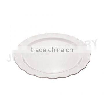 Round White Melamine Flat Plate A5 Material B128 photo-3