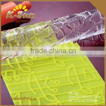 Reposteria moldes Music notation Textured Acrylic Rolling Pin Embossed Fondant Rolling Pin Rolled Fondant Tools