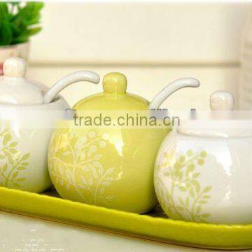 ceramic canister set with ceramic plate