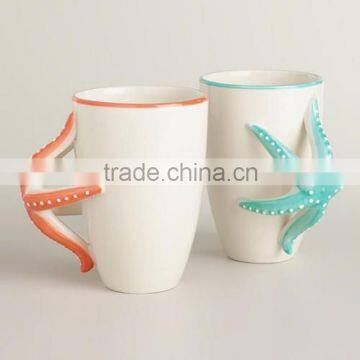 OEM factory directly unique design ceramic starfish mug