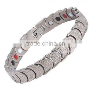 Pure Titanium Silver Mens Link Chain Bracelet