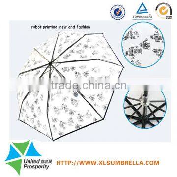 manual open metalframe transparent folding umbrella