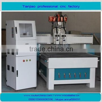 high effiency Two head wood cnc kitchen cabinet manufacurtrng ATC wood cnc router