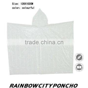 one time transparent PE raincoat rain cape poncho