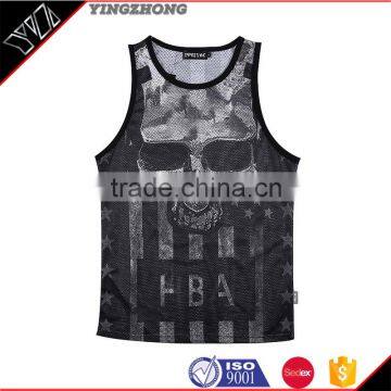 Men's dye fashion dress sublimated racer back tank tops wholesale