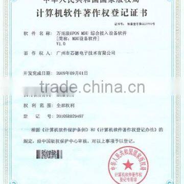Copyright Registration Certificate of 10 Gigabit E