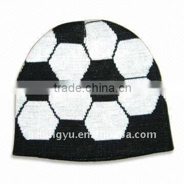 custom adult soccer ball knit hat