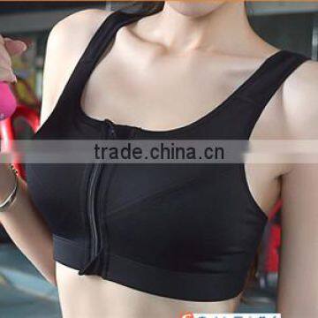 Shockproof, gathered, zipper before, running, without rims sports bra,fitness Yoga clothing