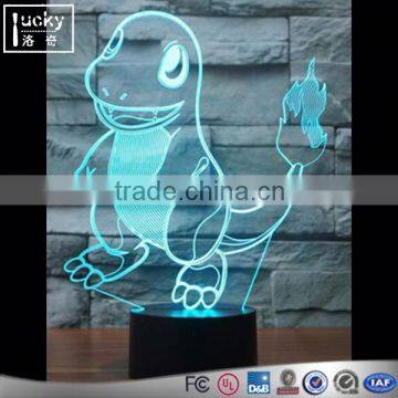 Colorful Pokemon Go Charmander 3D LED Night Light,3D Acrylic Lamp