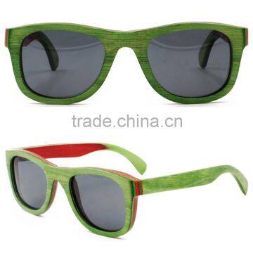 High quality Italy designer blue handmade custom skateboard wood sunglasses