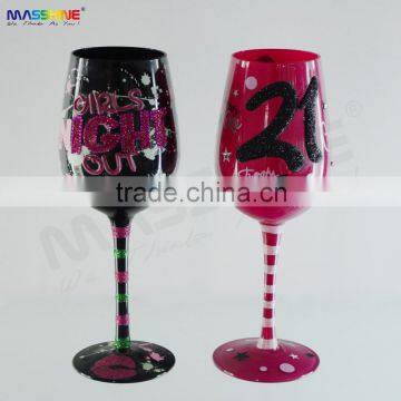 Fashion Wine Glass With Colour Decoration photo-3