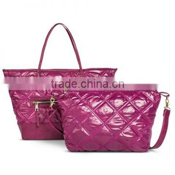 fashion quilted nylon tote bag