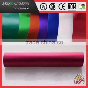 Matt rose red metallic bubble free car wrap for stretchable car body decoration vinyl sticker 1.52*20m