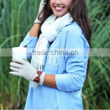 Wholesale Plaid Monogrammed Scarf and Gloves Set