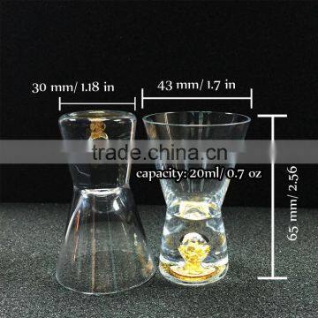 24K Floating Golden Flake 20ml Fancy Shaped Small Shot Glass photo-6