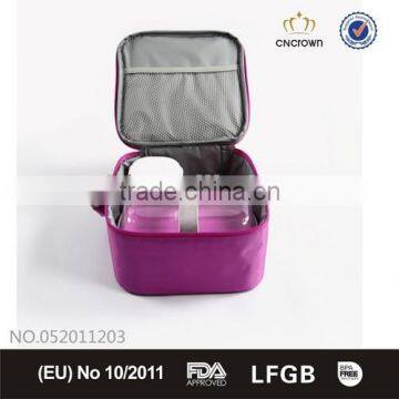 600D poly stylish cooler bag with bento set for school