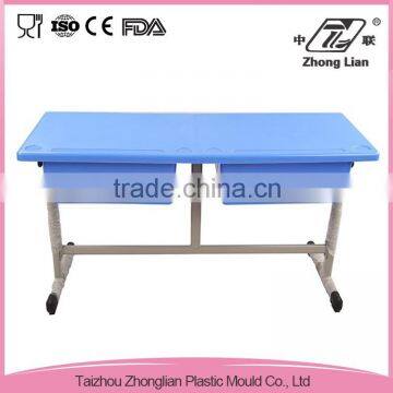 8-16ages Plastic Adjustable Design Steel Legs Double School Desk Prices photo-2