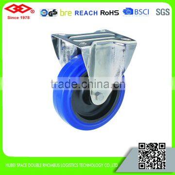 80mm-200mm Stainless steel elastic rubber casters Roller bearing caster