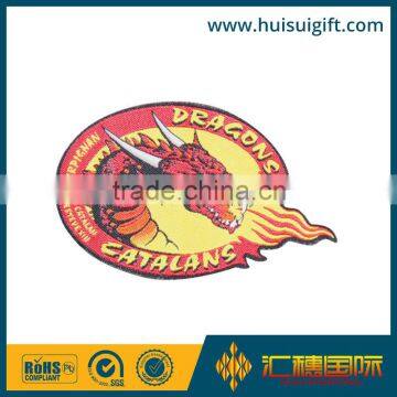 High quality cheap custom design woven red and yellow color labels