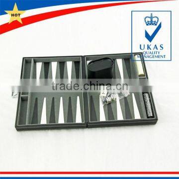 small size leather backgammon board