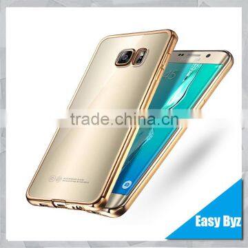 Durable Fashion Transparent Soft TPU Electroplating Back Cover Phone Case For SamSung Galaxy S6 edge