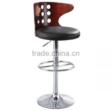 Haiyue Blakc PU Leather Counter Bar Stools for Leisure Places Use