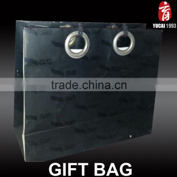 Wholesale High Quality Black Print Paper Portable Gift Bag