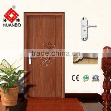 Latest design mdf wood panel internal pvc coated door with hinges