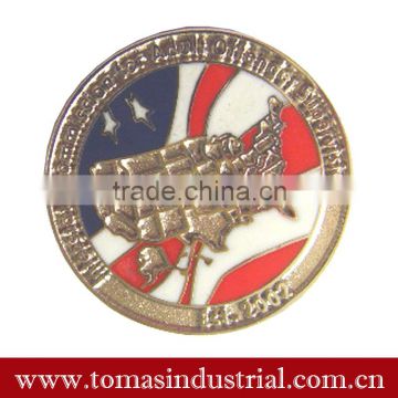 Countries Crossed Aluminium material Laos National flag shape lapel pin badge