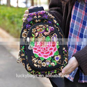 Luckybags Waist Bag Ethnic Embroidery Shoulder Bag Multi Waist Bags for Ipad Embroidery Shoulder Bags for Women