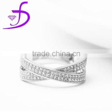 Micro pave setting ring cubic zircon 925 silver jewelry wholesale