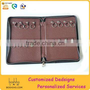 leather Key Holder Wallet with Zipper