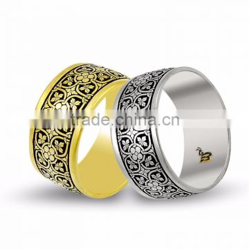 14K Solid Gold Art Design His Her Wedding Band Custom Engrave Set Ring