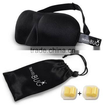 3D Sleeping Eye Mask, Eye Sleep Mask,3D Eye Mask with Earplugs, Silk Sleep Mask EM-021