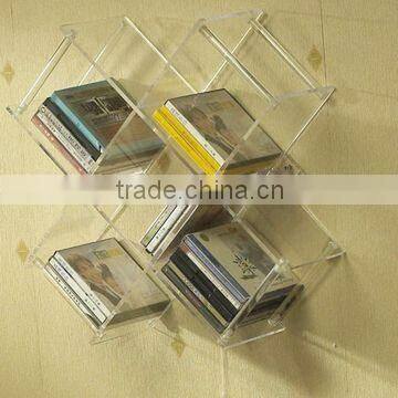 Acrylic Wall Mount CD DVD Rack (HF-F-043)