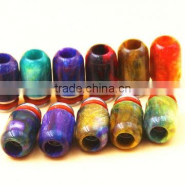 Giftbox packing resin drip tips, resin and ss 510 driptip colorful in stock