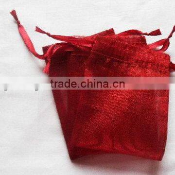 Super quality new arrival red tiny wedding favor organza bag