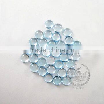 7.8-8mm round natural sky blue topaz semi precious loose stone gemstone DIY ring earrings pendant charm cabochon 4110109