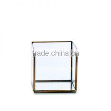 Open Square Brass Box Glass Cabinet, Storage Glass Box, Glass Display Box, Bangle Box, Triangle Box, Diamond Box,
