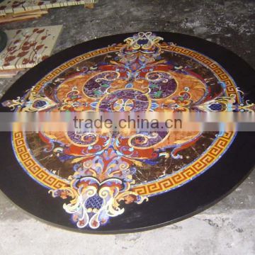 medallions, use semi precious stone, marble flooring